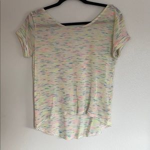 Neon striped low back shirt